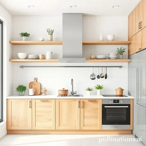 Cuisine minimaliste avec des ustensiles de cuisine essentiels et bien rangés